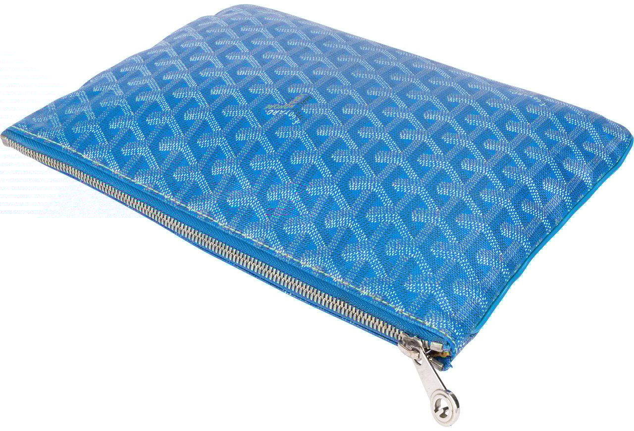 Goyard Goyard Blue Goyardine Monogram Clutch Divers