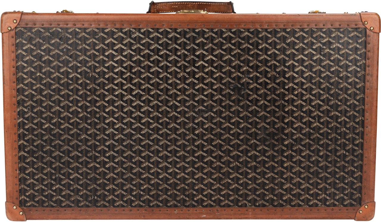 Goyard Goyardine Monogram 1900s Suitcase Trunk Koffer Malle Bruin