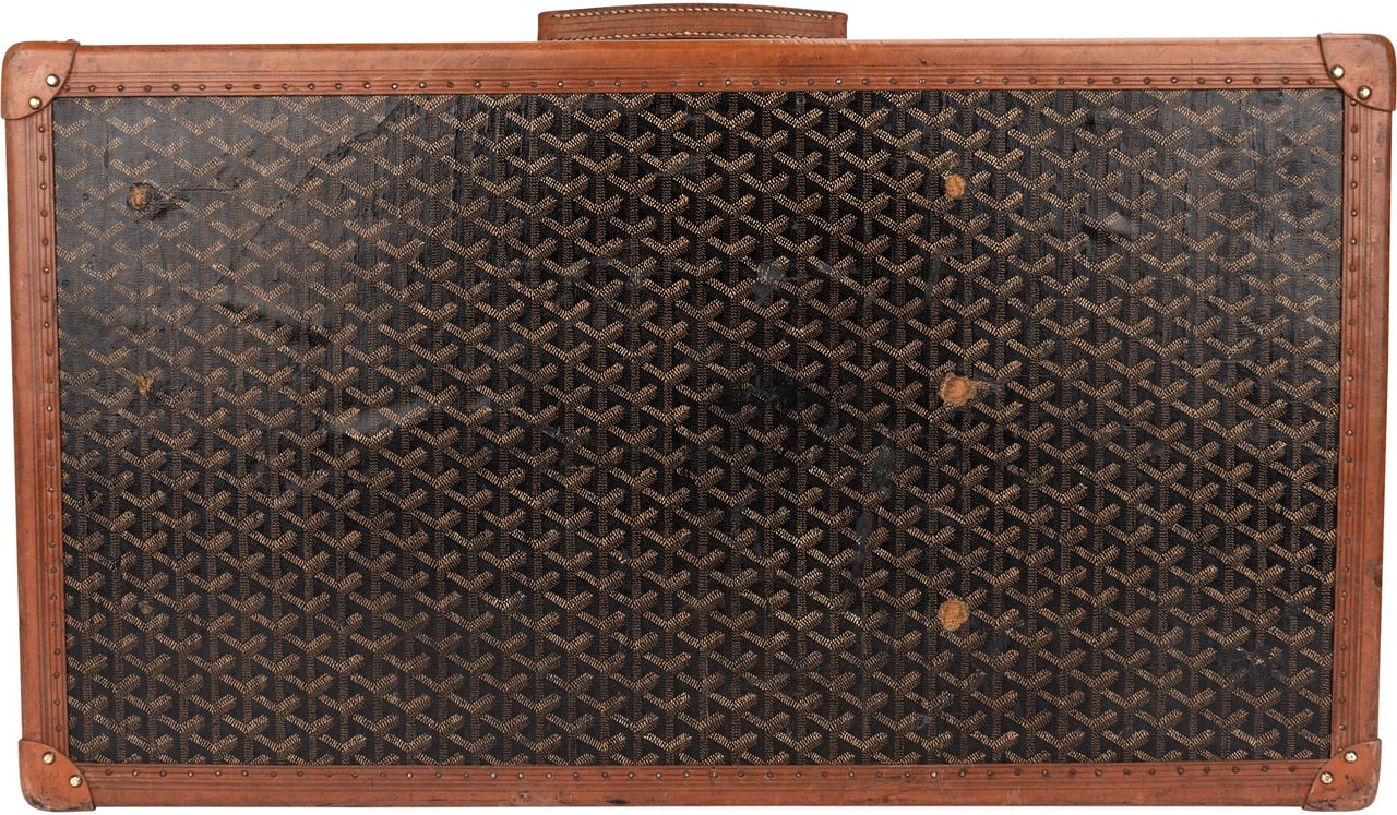 Goyard Goyardine Monogram 1900s Suitcase Trunk Koffer Malle Bruin