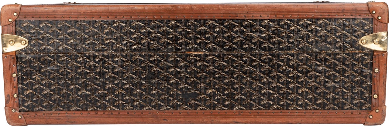 Goyard Goyardine Monogram 1900s Suitcase Trunk Koffer Malle Bruin