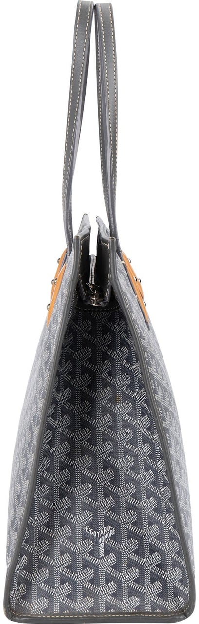 Goyard Monogram Goyardine Marquises Tote Shoulder Bag Donkergrijs