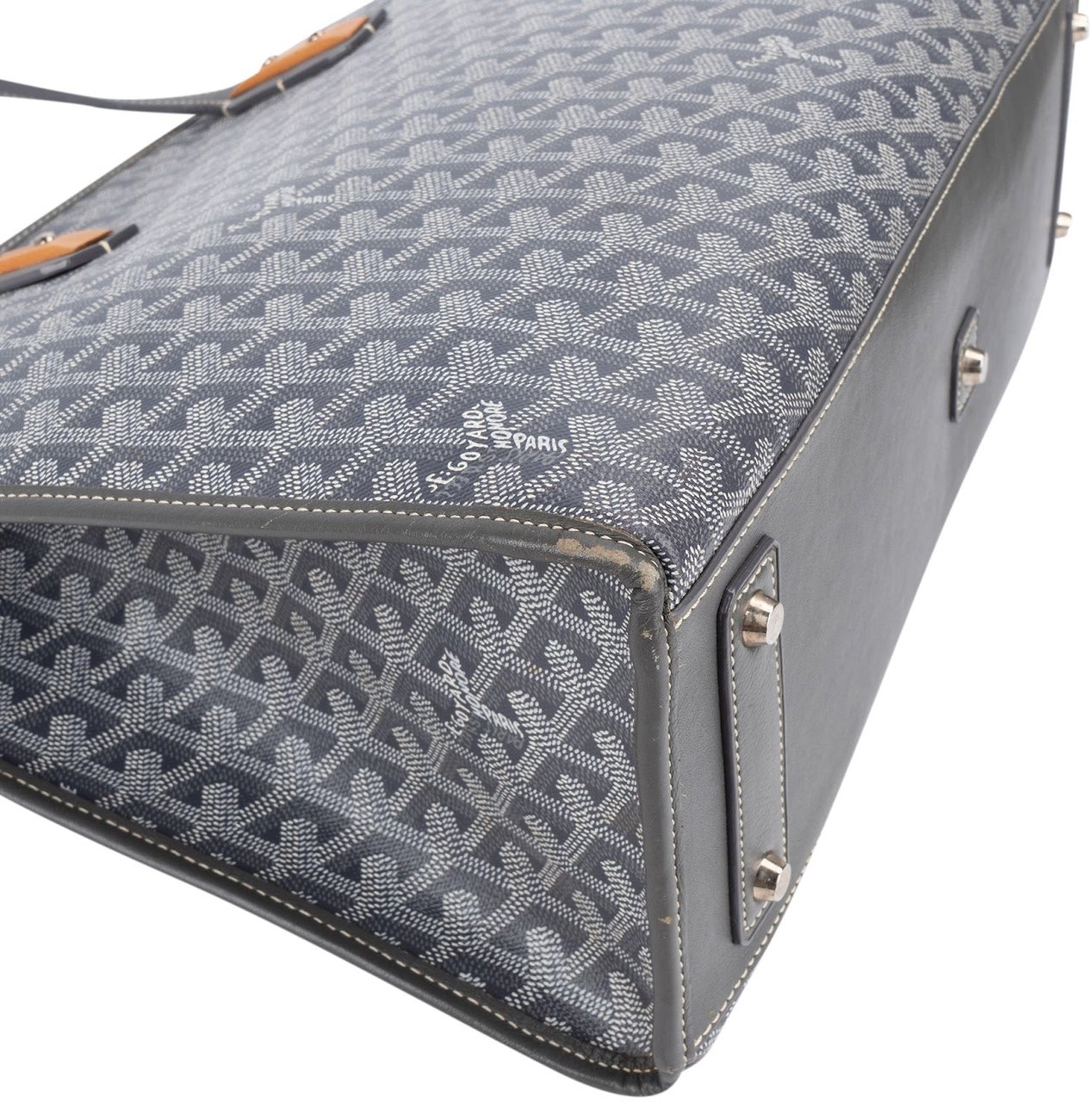 Goyard Monogram Goyardine Marquises Tote Shoulder Bag Donkergrijs