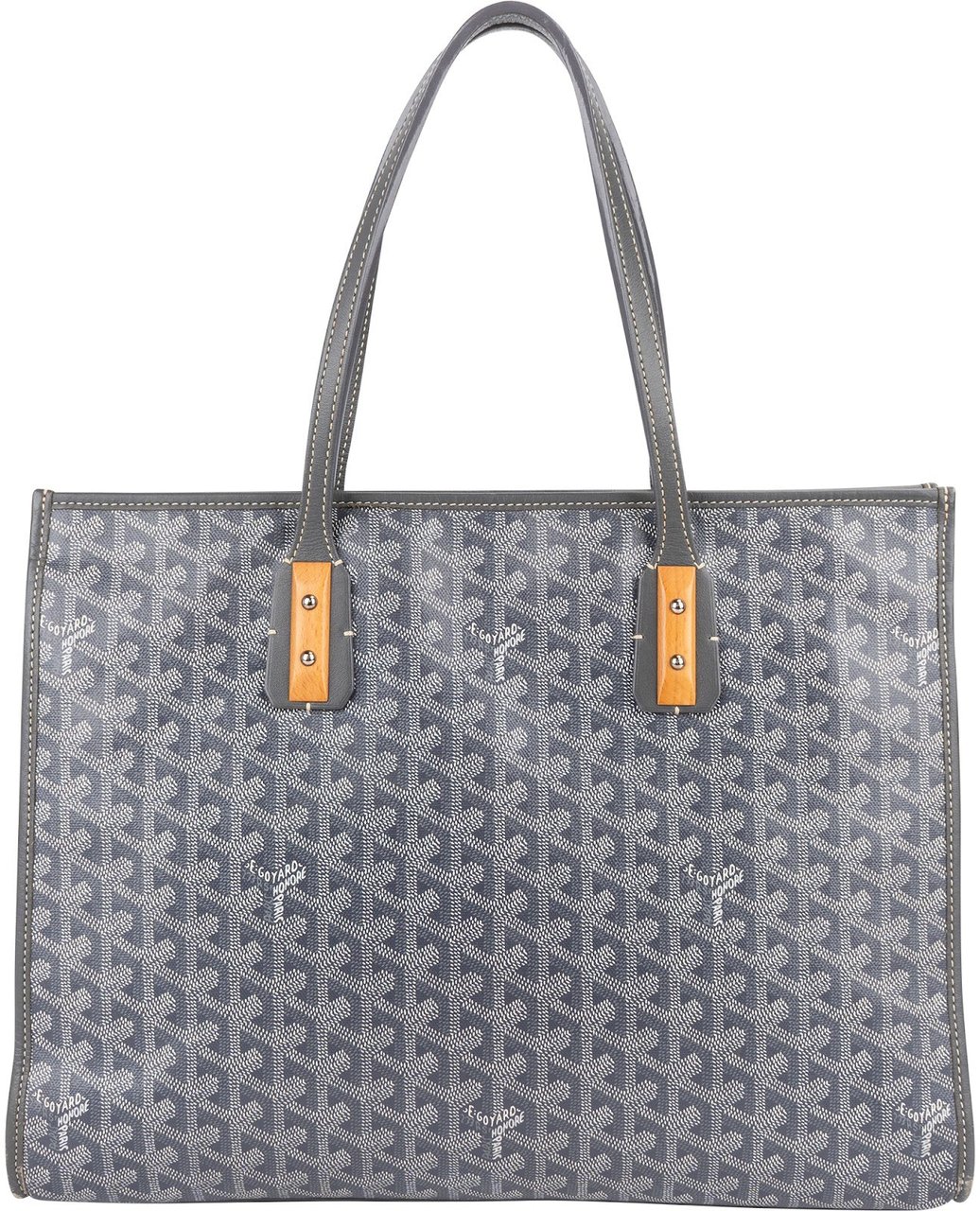 Goyard Monogram Goyardine Marquises Tote Shoulder Bag Donkergrijs