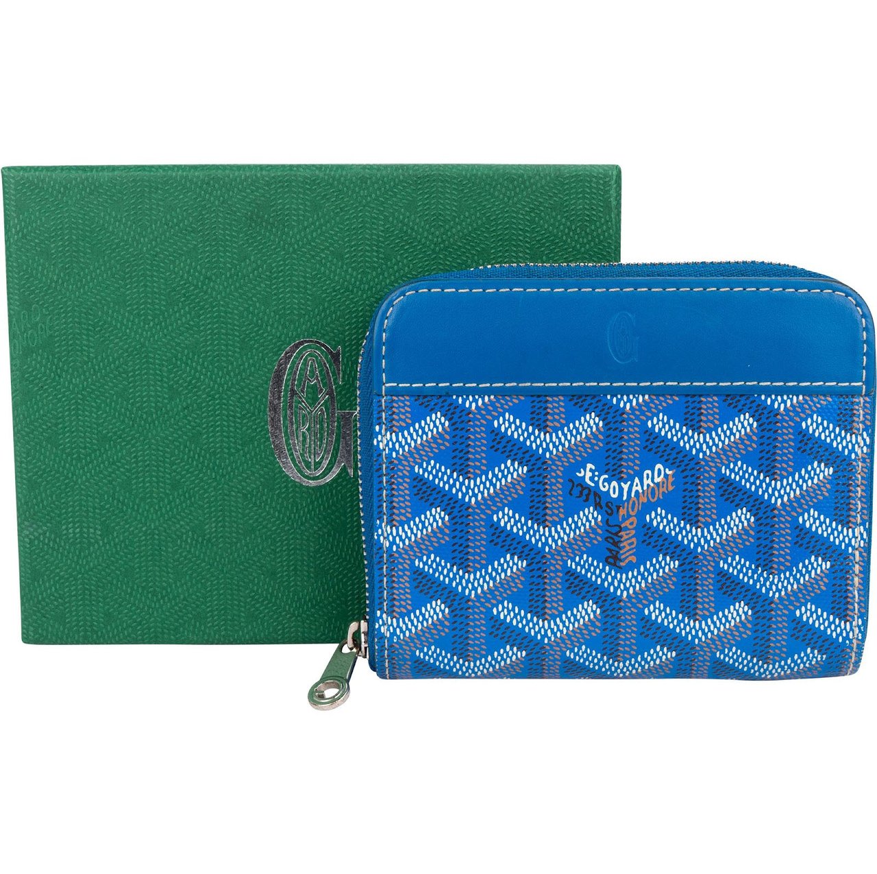 Goyard Goyardine Monogram Matignon PM Wallet Blauw