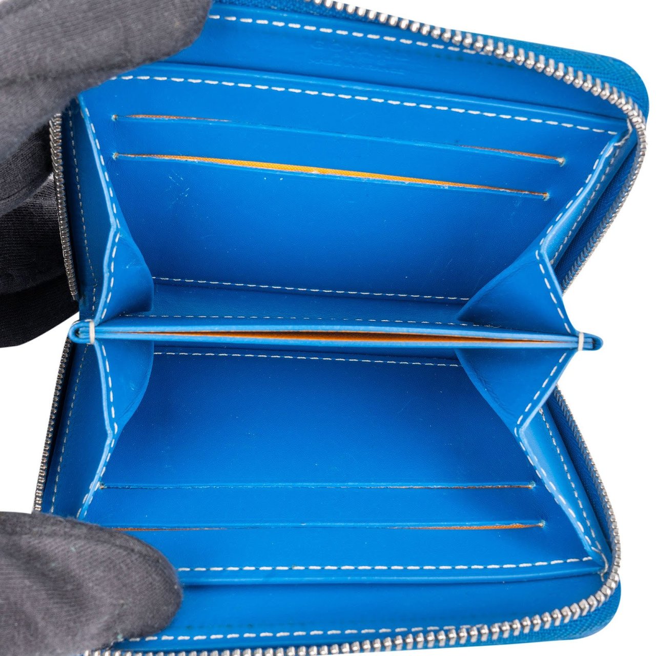Goyard Goyardine Monogram Matignon PM Wallet Blauw