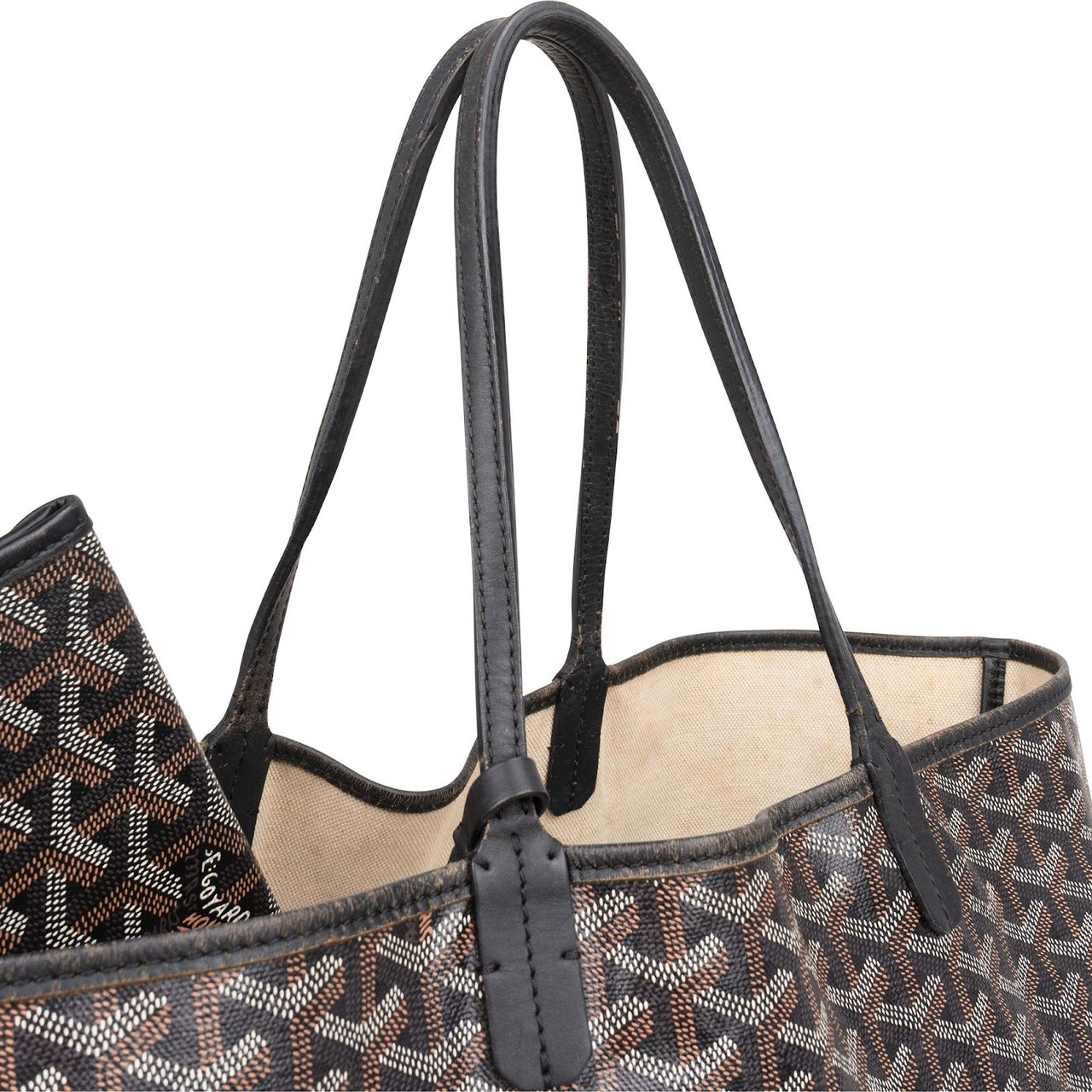 Goyard Goyardine Monogram Saint Louis PM Shoulder Bag Zwart