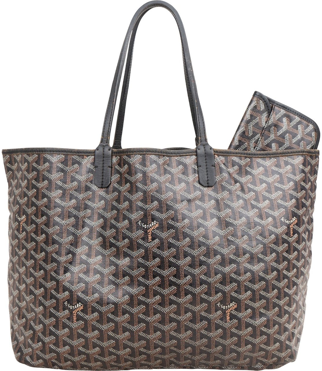 Goyard Goyardine Monogram Saint Louis PM Shoulder Bag Zwart