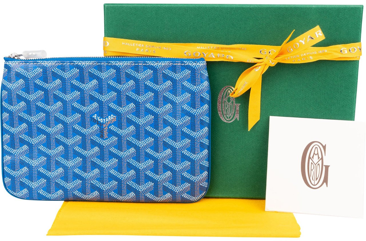 Goyard Monogram Goyardine Canvas Saint Louis PM Pouch Blauw