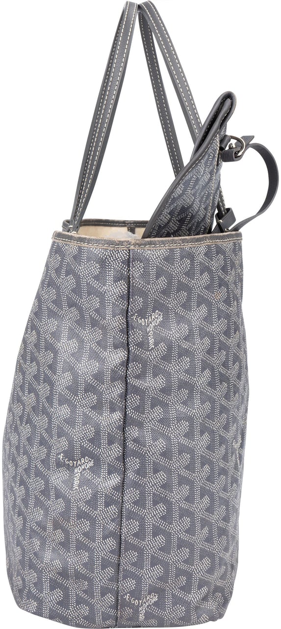 Goyard Goyard Grey Goyardine Monogram Saint Louis PM Handbag Divers