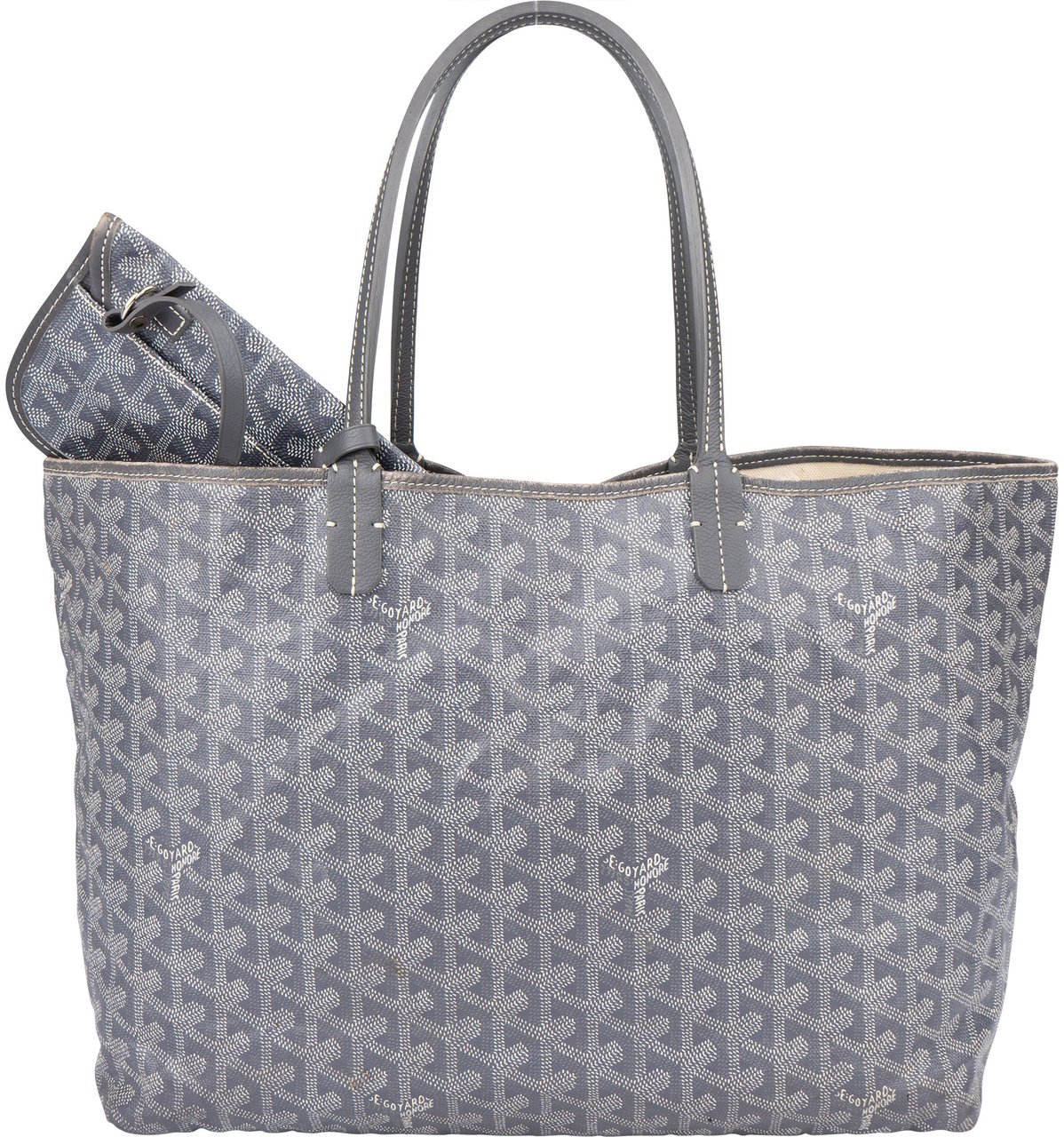 Goyard Goyard Grey Goyardine Monogram Saint Louis PM Handbag Divers