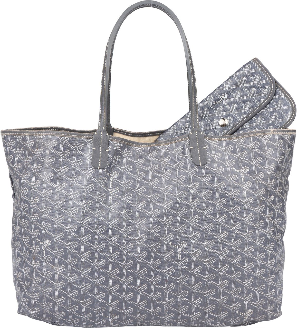 Goyard Goyard Grey Goyardine Monogram Saint Louis PM Handbag Divers