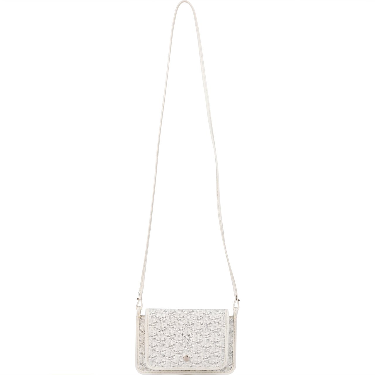 Goyard Goyard White Goyardine Monogram Plumet Flat Crossbody Bag Wit