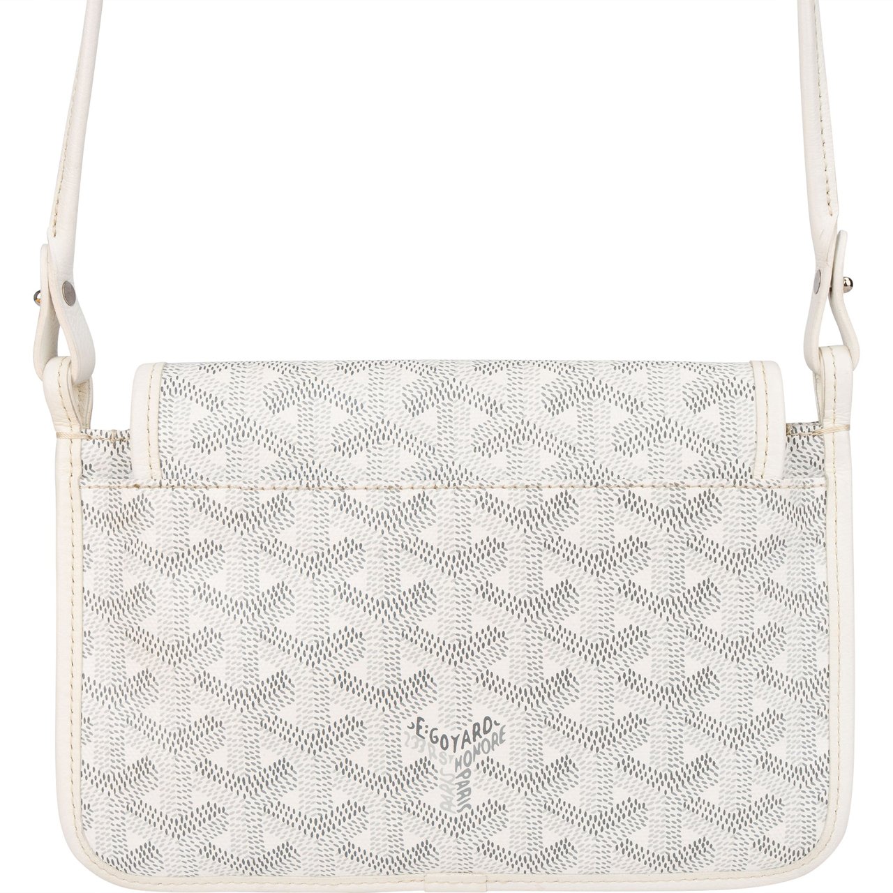 Goyard Goyard White Goyardine Monogram Plumet Flat Crossbody Bag Wit