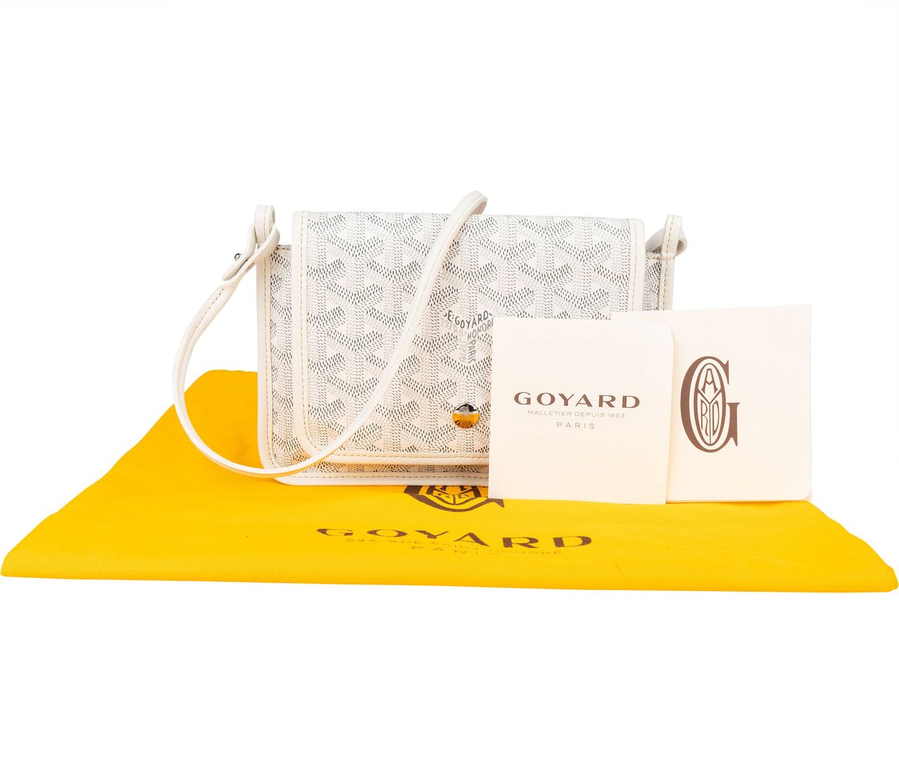 Goyard Goyard White Goyardine Monogram Plumet Flat Crossbody Bag Wit