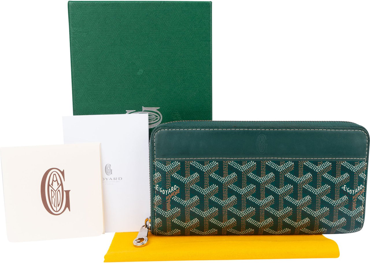 Goyard Goyardine Monogram Matignon GM Wallet Groen