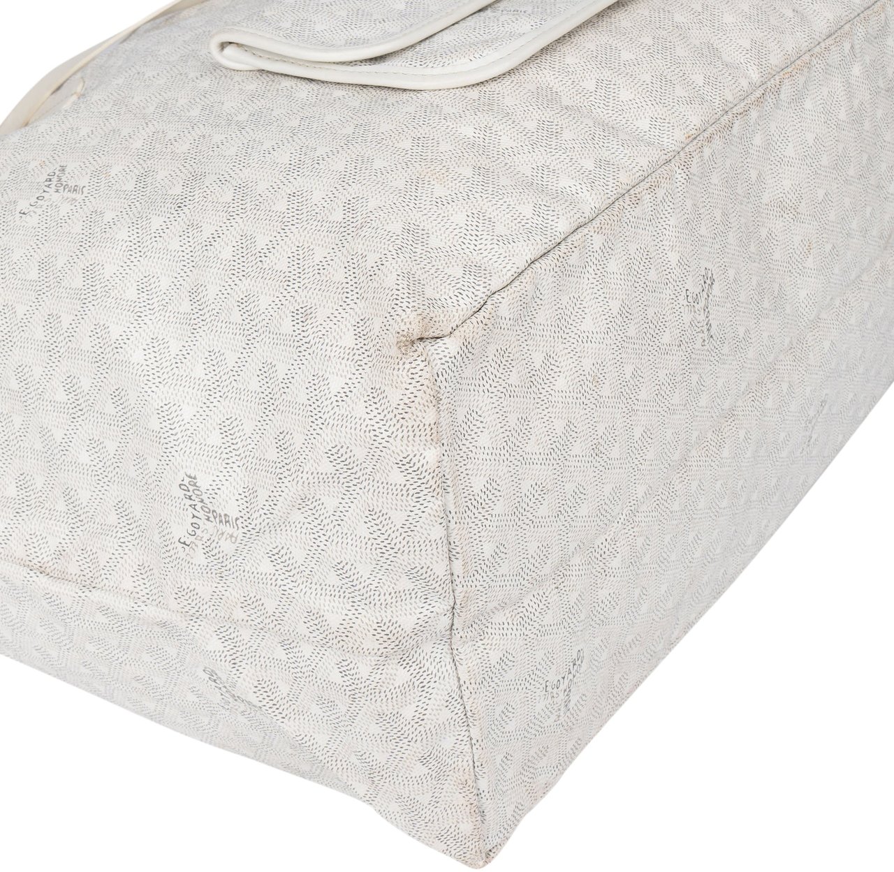 Goyard Goyard White Goyardine Monogram Saint Louis GM Shopper Handbag Wit