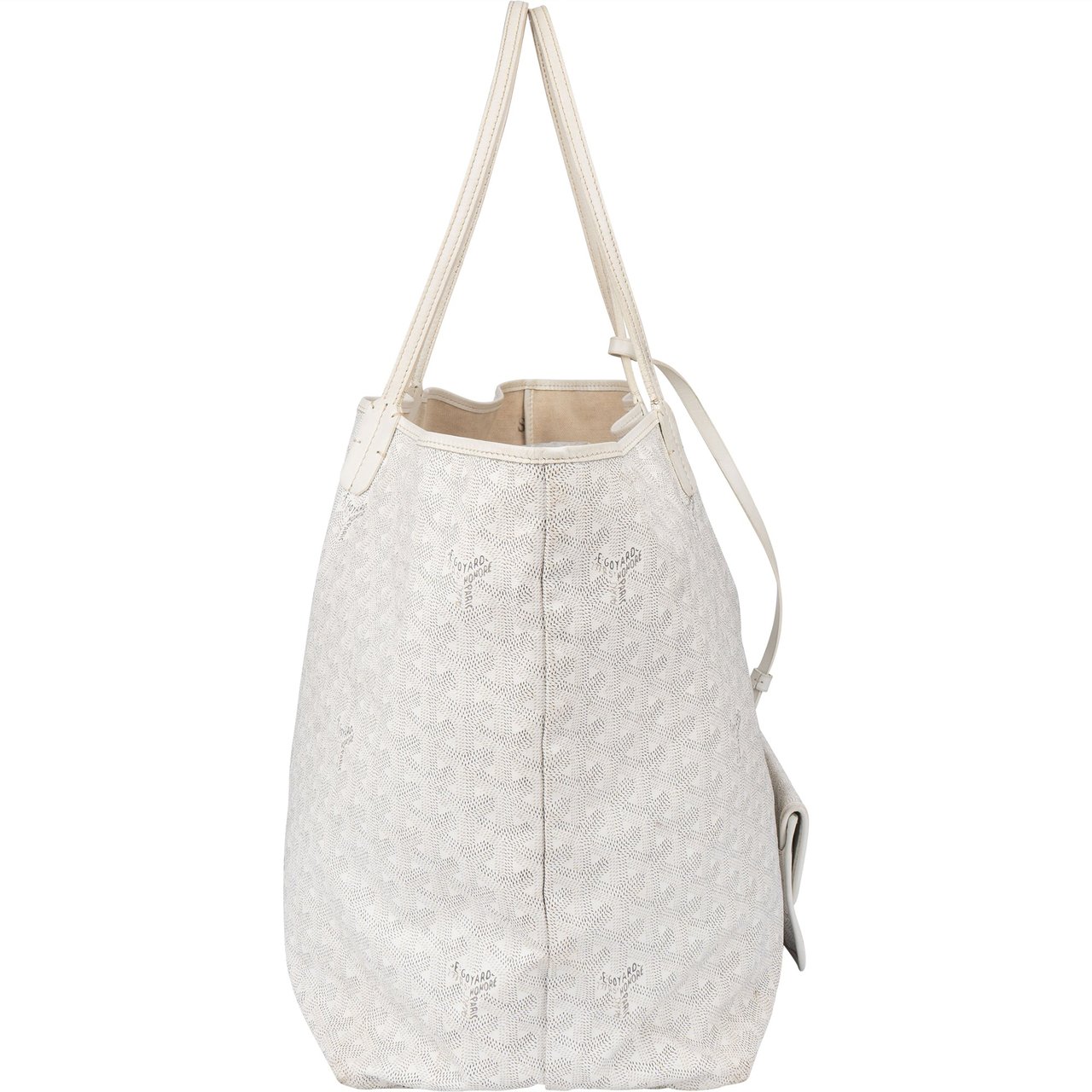 Goyard Goyard White Goyardine Monogram Saint Louis GM Shopper Handbag Wit