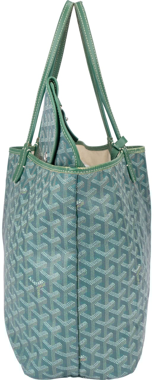 Goyard Goyard Green Goyardine Monogram Saint Louis PM Shopper Handbag Groen