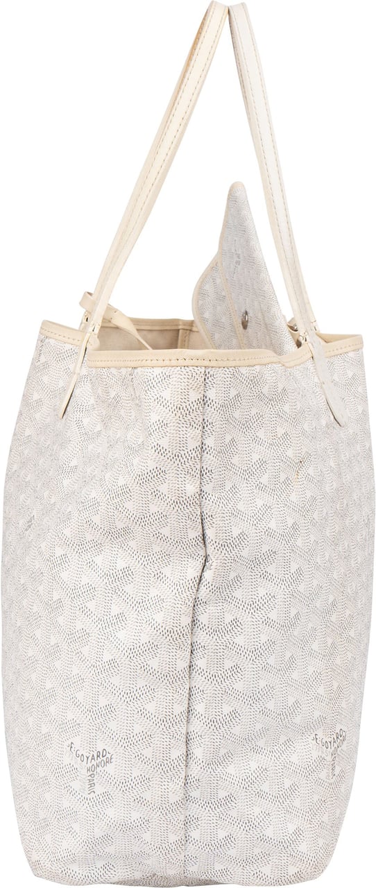 Goyard Goyard White Goyardine Monogram Saint Louis PM Handbag Wit