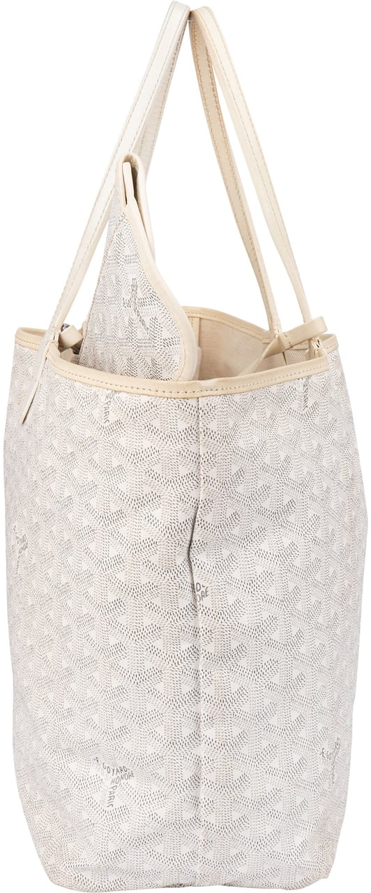 Goyard Goyard White Goyardine Monogram Saint Louis PM Handbag Wit