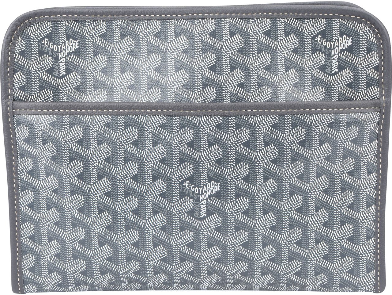 Goyard Goyard Grey Goyardine Monogram Jouvence MM Pochette Clutch Donkergrijs