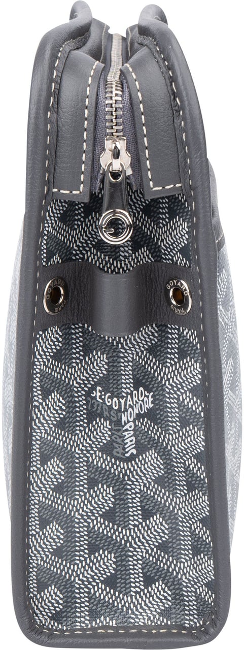 Goyard Goyard Grey Goyardine Monogram Jouvence MM Pochette Clutch Donkergrijs