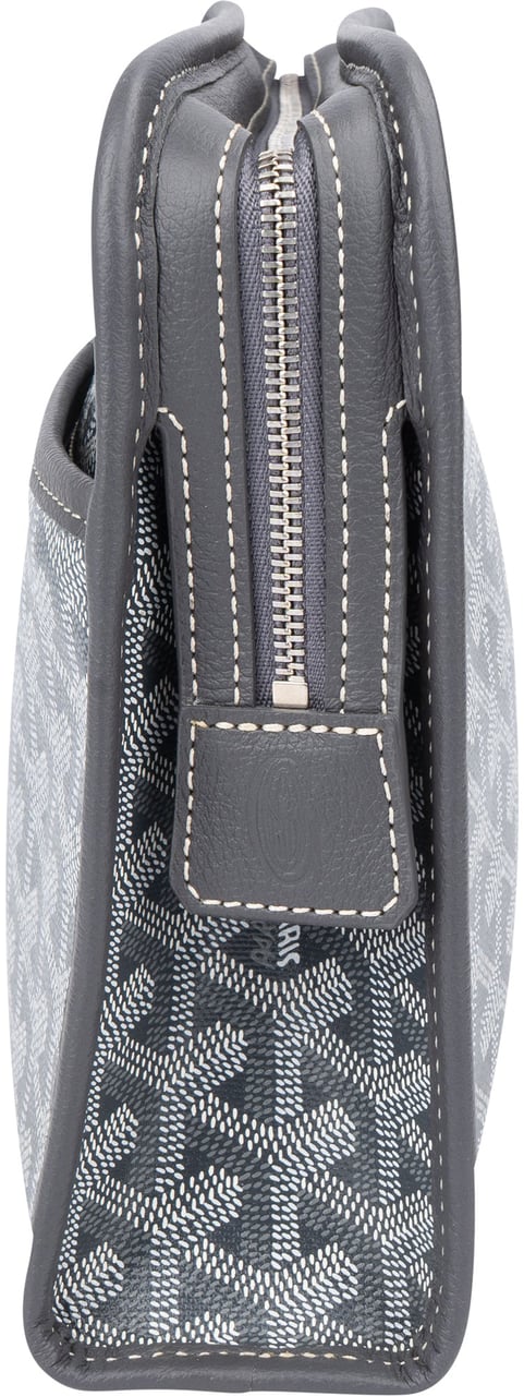 Goyard Grey Goyardine Monogram Jouvence MM Pochette Clutch Donkergrijs