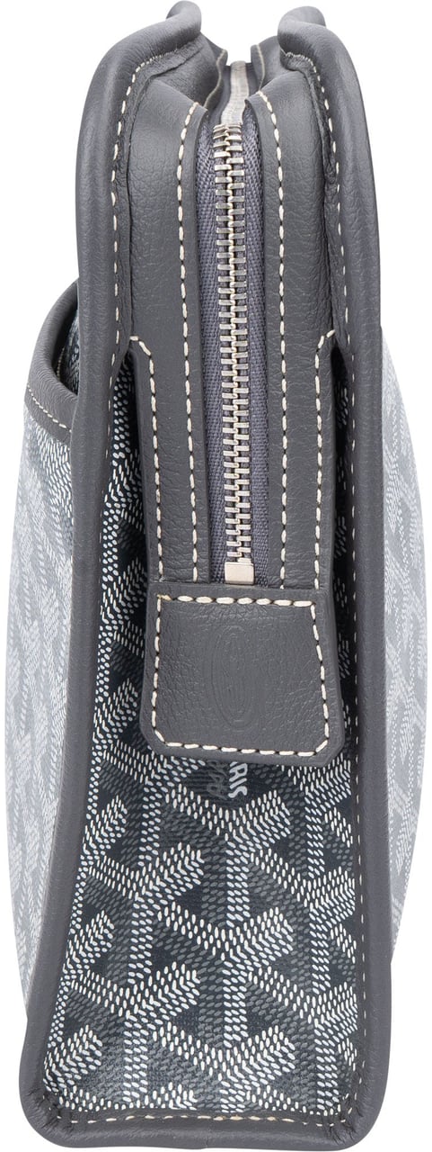 Goyard Goyard Grey Goyardine Monogram Jouvence MM Pochette Clutch Donkergrijs