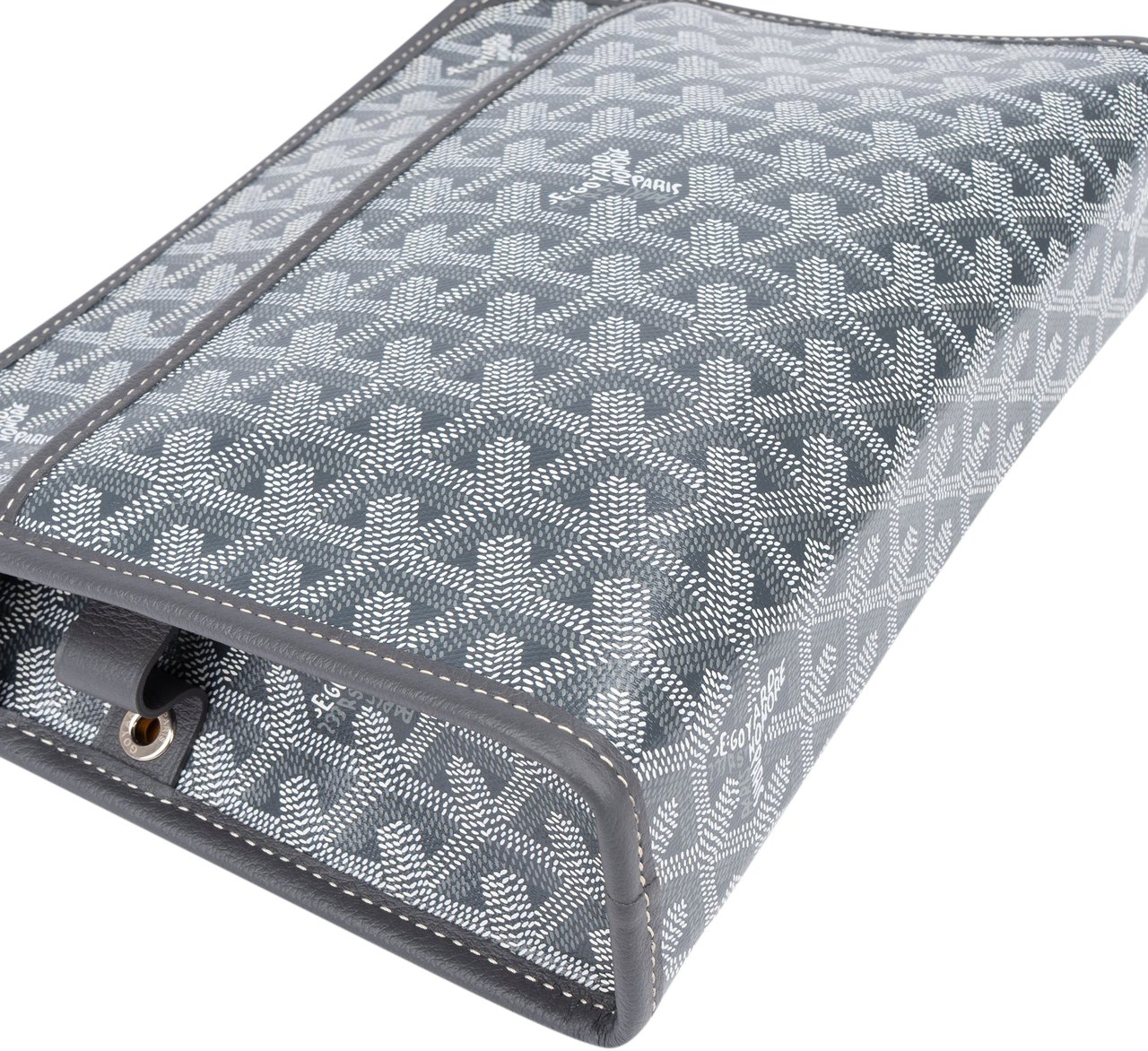 Goyard Grey Goyardine Monogram Jouvence MM Pochette Clutch Donkergrijs