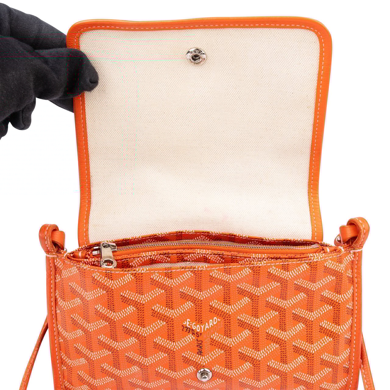 Goyard Goyard Orange Goyardine Monogram Plumet Flat Crossbody Bag Oranje