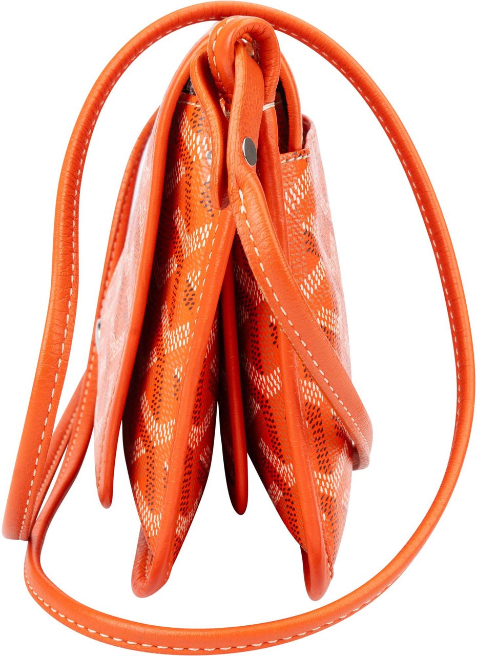 Goyard Orange Goyardine Monogram Plumet Flat Crossbody Bag Oranje