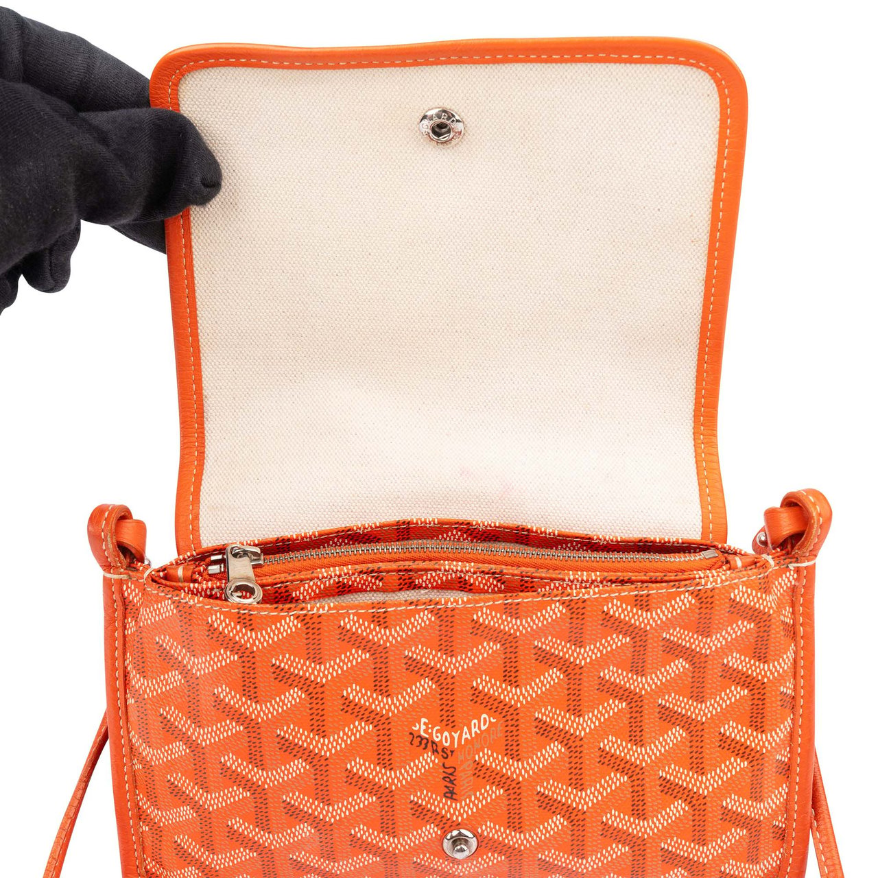 Goyard Orange Goyardine Monogram Plumet Flat Crossbody Bag Oranje