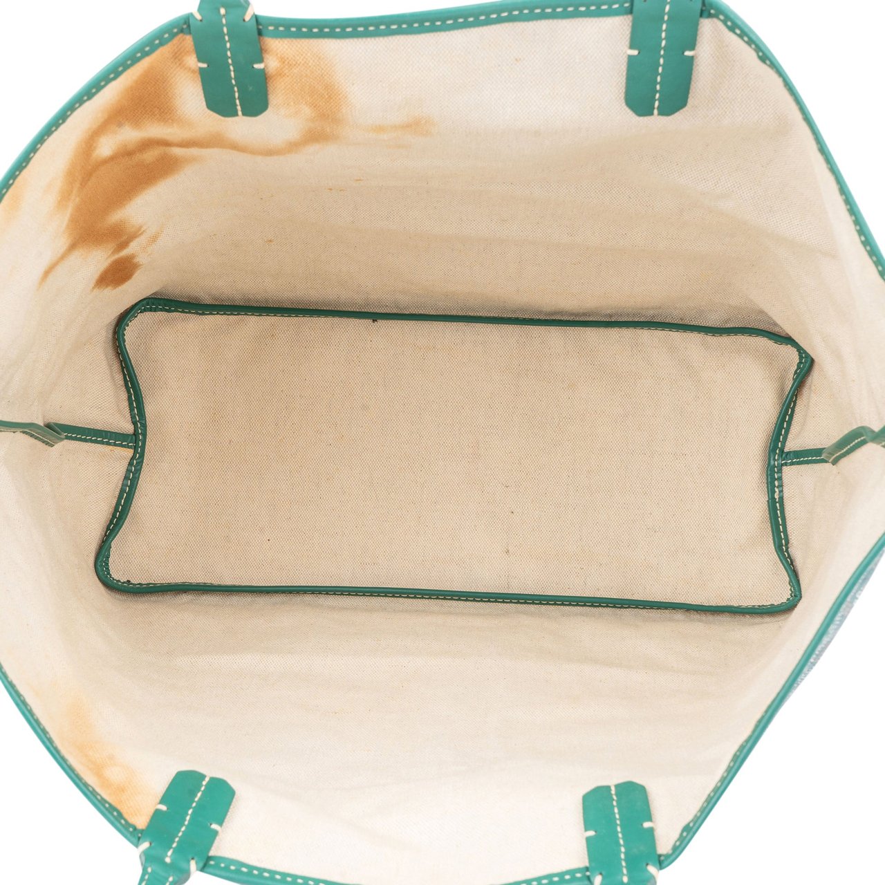 Goyard Goyard Green Goyardine Monogram Saint Louis PM Handbag Groen