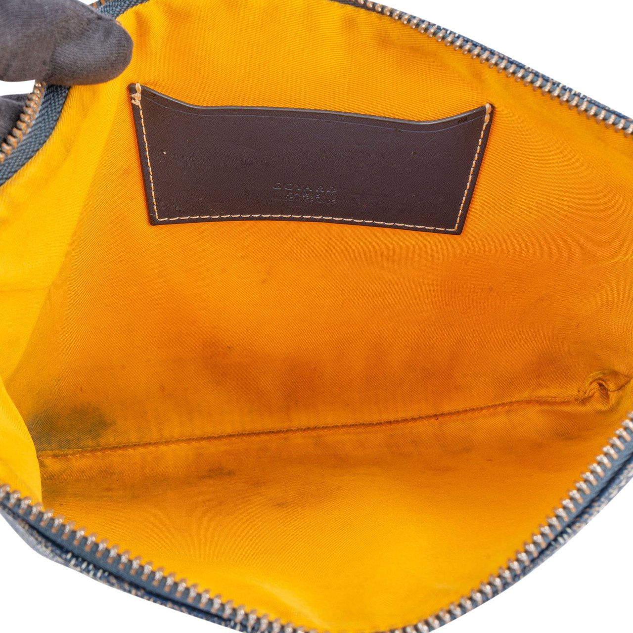 Goyard Goyard Bleu Goyardine Monogram Senat PM Clutch Blauw