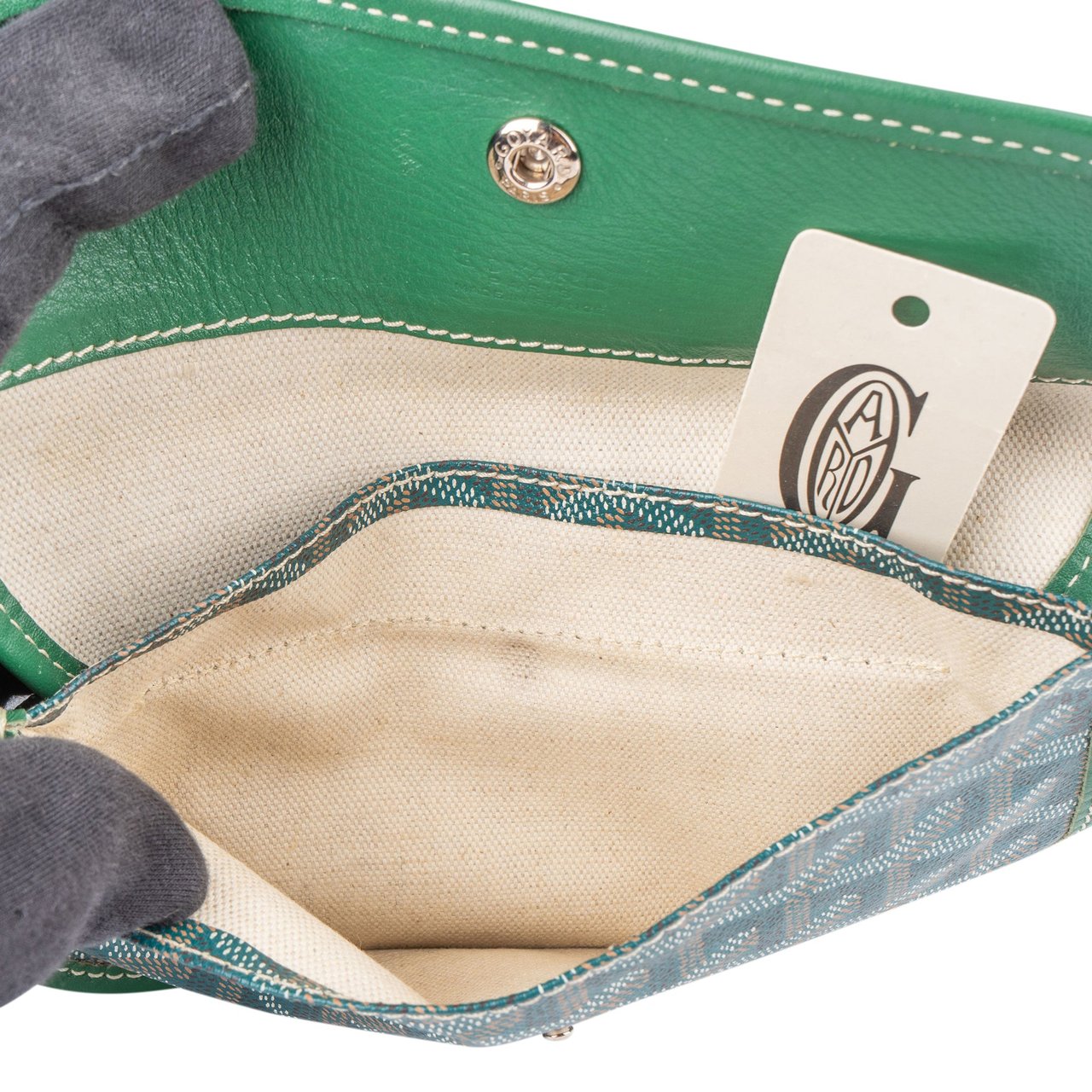 Goyard Goyard Green Goyardine Monogram Saint Louis PM Handbag Groen