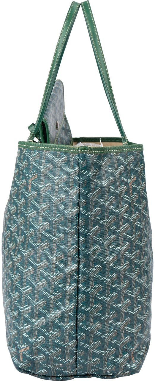 Goyard Goyard Green Goyardine Monogram Saint Louis PM Handbag Groen