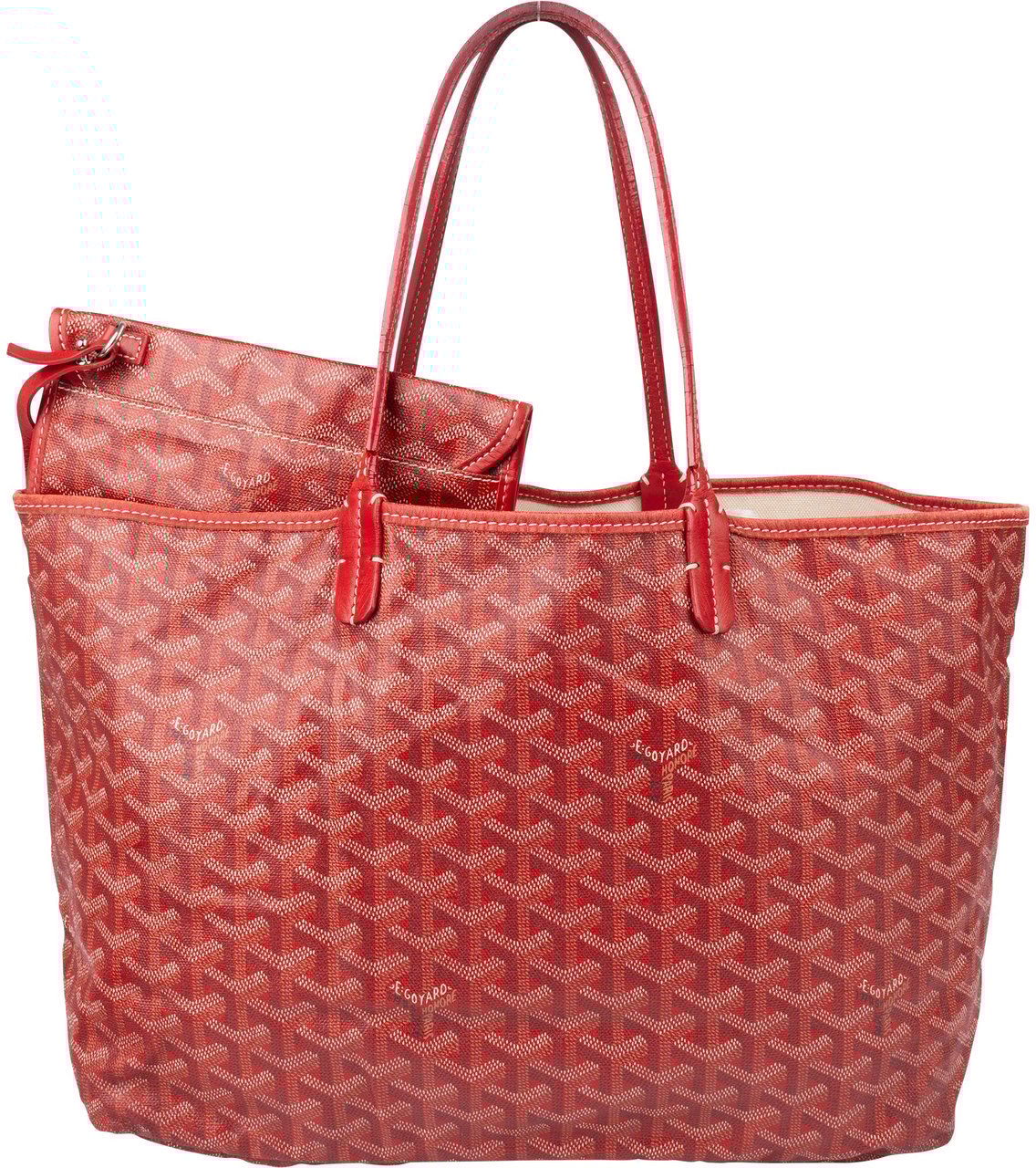 Goyard Goyard Red Goyardine Monogram Saint Louis PM Handbag Rood