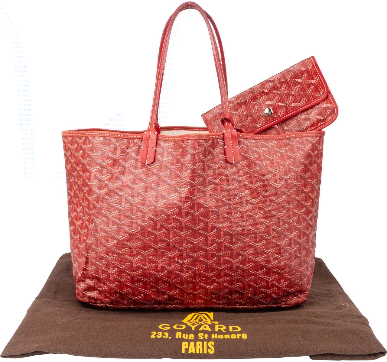 Goyard Goyard Red Goyardine Monogram Saint Louis PM Handbag Rood