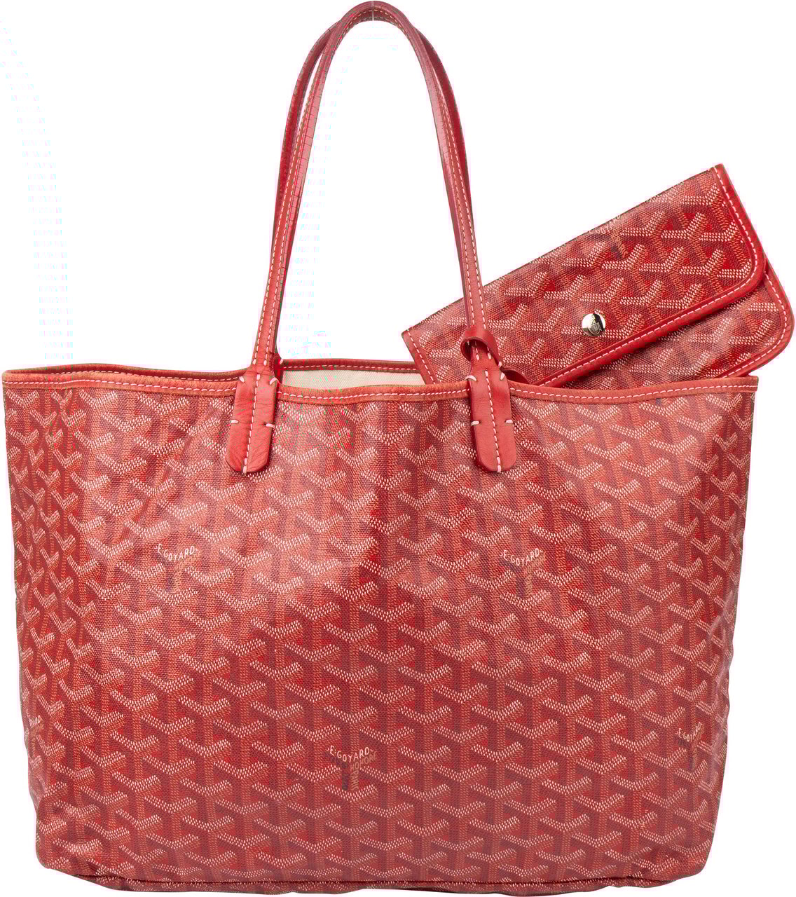 Goyard Goyard Red Goyardine Monogram Saint Louis PM Handbag Rood