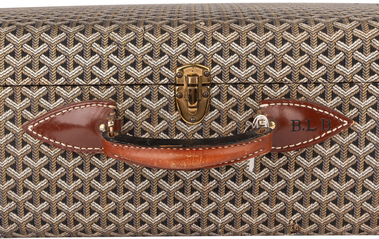 Goyard Goyardine Monogram Suitcase 80 Trunk Koffer Bruin