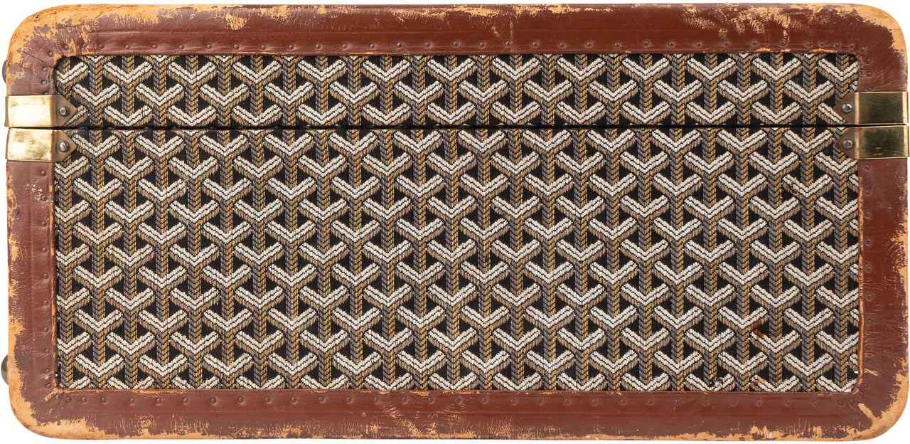Goyard Goyardine Monogram Suitcase 80 Trunk Koffer Bruin