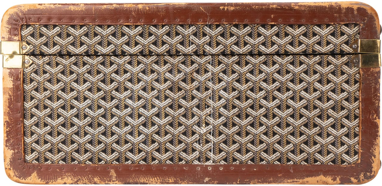 Goyard Goyardine Monogram Suitcase 80 Trunk Koffer Bruin