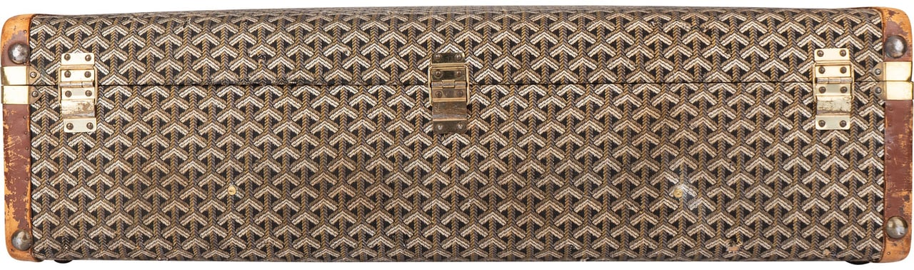 Goyard Goyardine Monogram Suitcase 80 Trunk Koffer Bruin