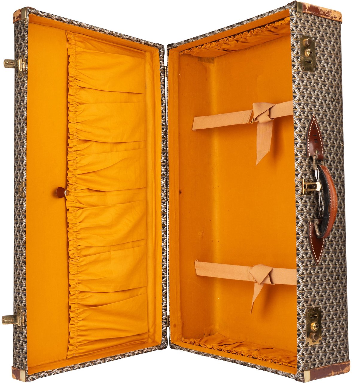 Goyard Goyardine Monogram Suitcase 80 Trunk Koffer Bruin