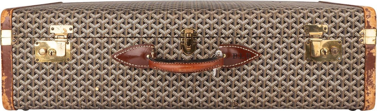 Goyard Goyardine Monogram Suitcase 80 Trunk Koffer Bruin