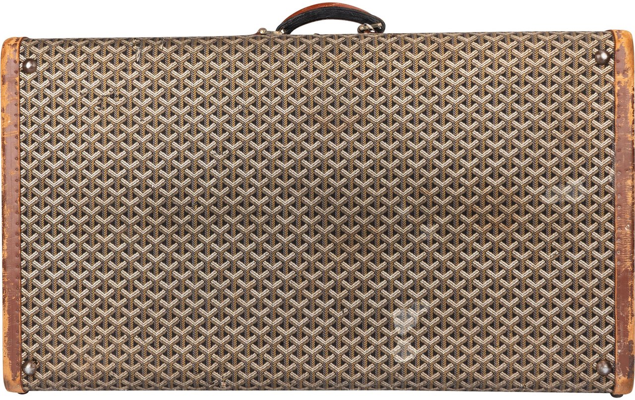 Goyard Goyardine Monogram Suitcase 80 Trunk Koffer Bruin