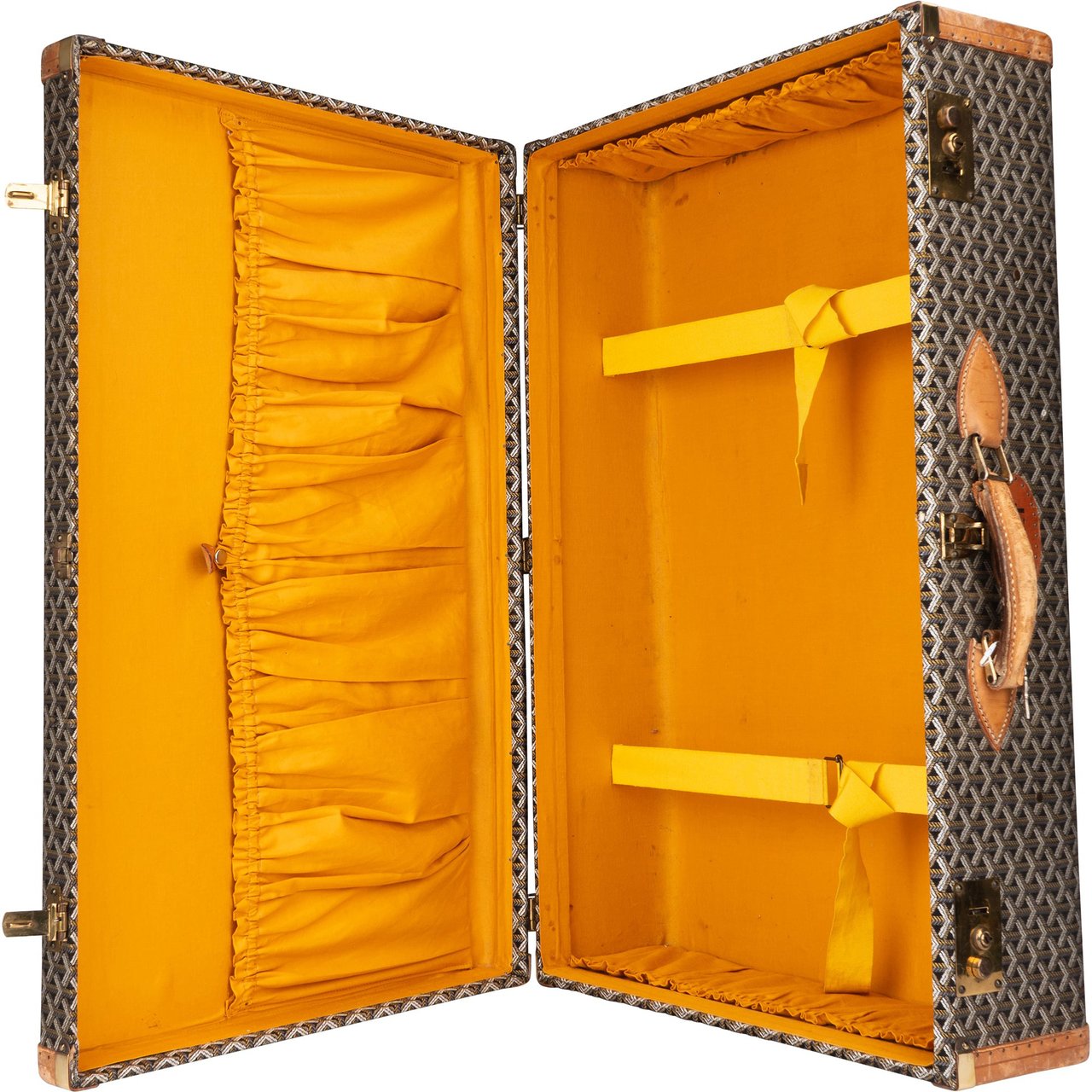 Goyard Goyardine Monogram Suitcase 80 Trunk Koffer Bruin