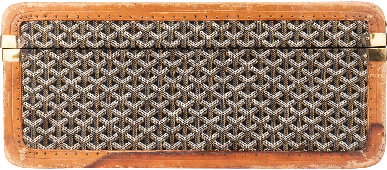 Goyard Goyardine Monogram Suitcase 80 Trunk Koffer Bruin