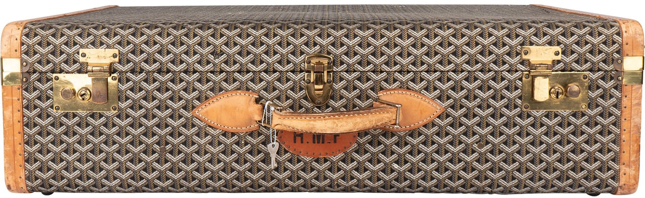 Goyard Goyardine Monogram Suitcase 80 Trunk Koffer Bruin