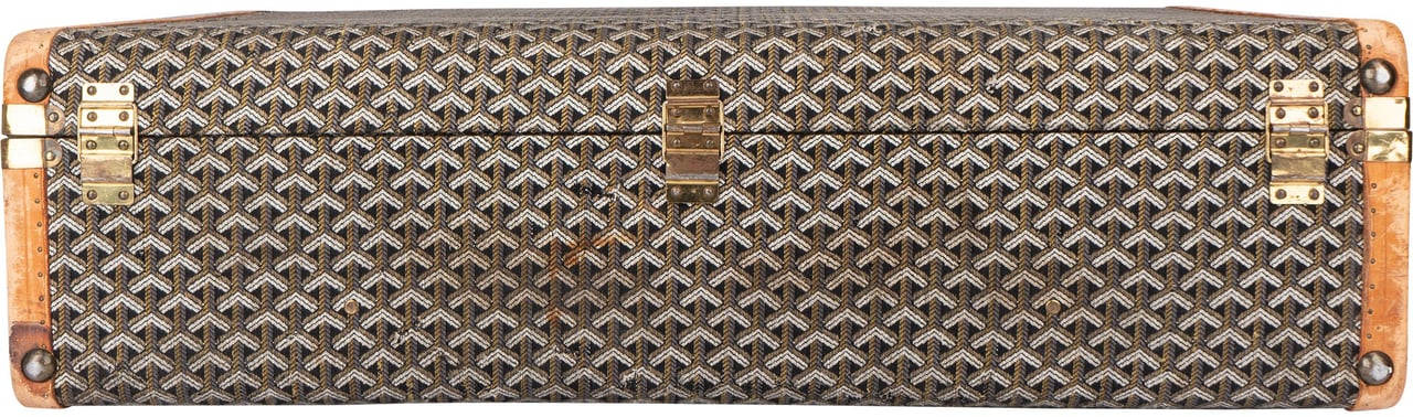 Goyard Goyardine Monogram Suitcase 80 Trunk Koffer Bruin